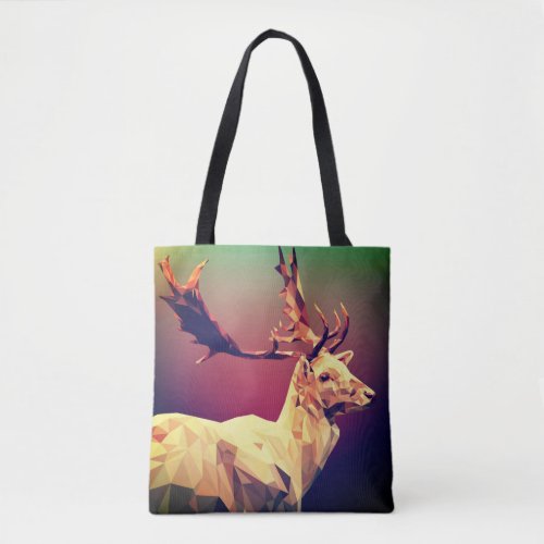 Deer Polygon Design Tote Bag