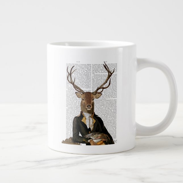 Deer Portrait Giant Coffee Mug (Right)