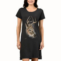 Deer Print on T-shirt Dress