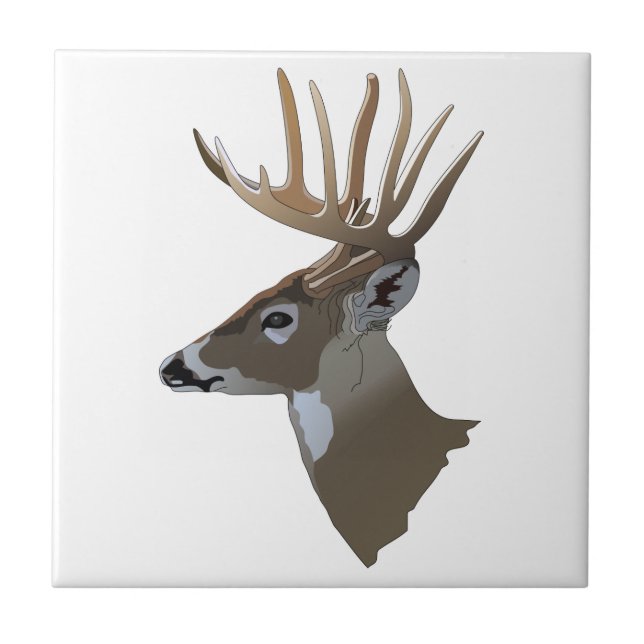 Deer Profile Ceramic Tile (Front)