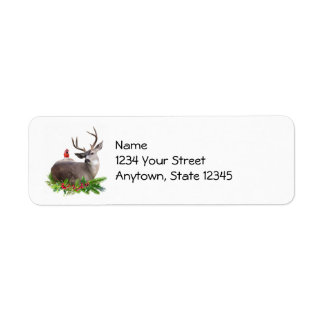 Deer, Red Bird, Holly Return Address Labels