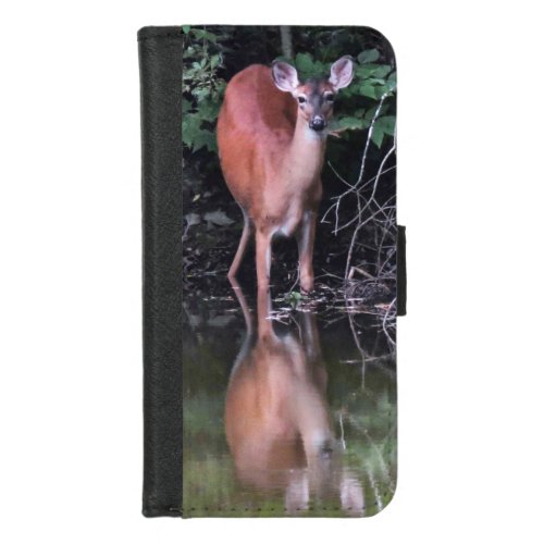 Deer Reflection Forest Pond iPhone 87 Wallet Case