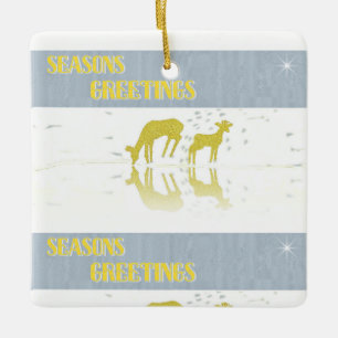 Deer Reflection- Star Ceramic Ornament