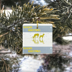 Deer Reflection- Star Ceramic Ornament