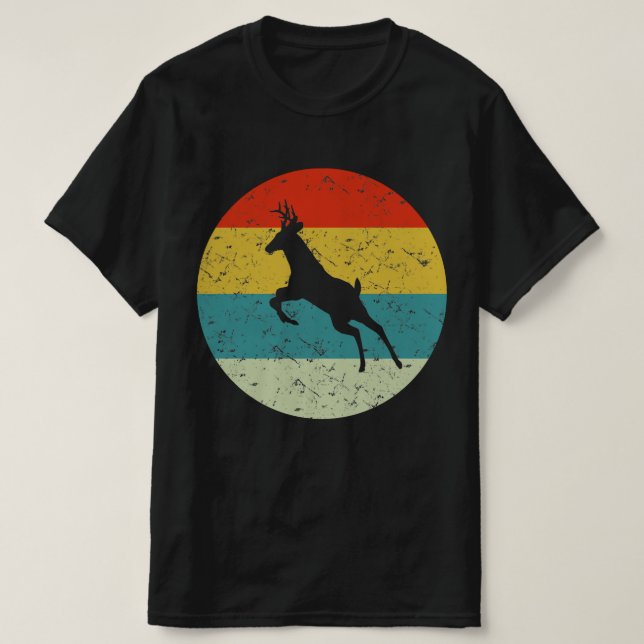 deer retro vintage  silhouette 70s T-Shirt (Design Front)