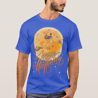 Deer Ride Witch Shot Moon Vintage Deer Halloween T-Shirt