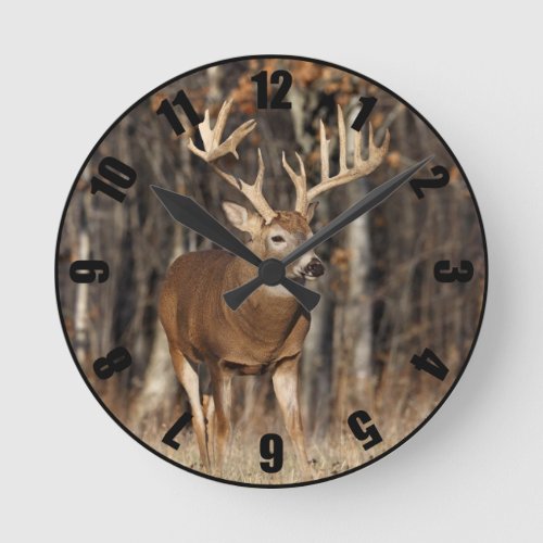 Deer Round Clock