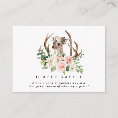 deer rustic floral Diaper Raffle enclosure card
