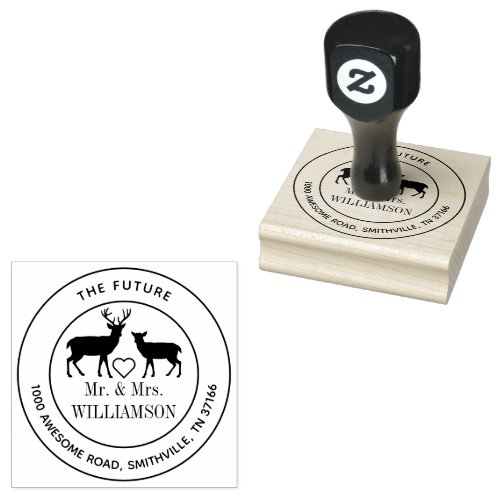Deer Rustic The Future Mr And Mrs Return Address Rubber Stamp