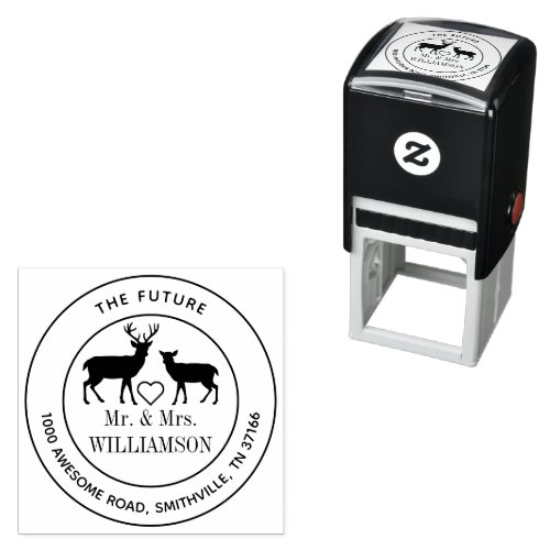 Deer Rustic The Future Mr And Mrs Return Address Self_inking Stamp