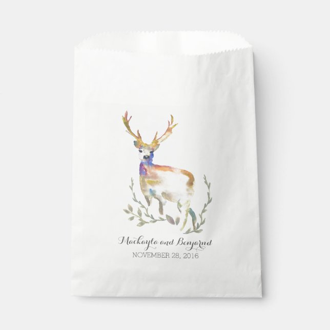 Deer Rustic Wedding Favor Bags (Front)