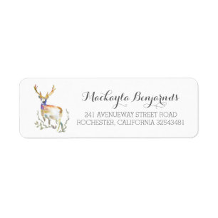 deer rustic wedding label