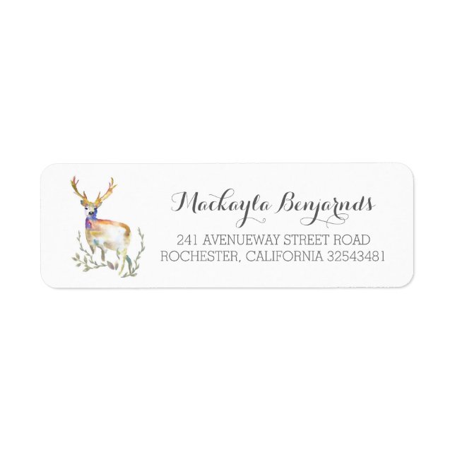 deer rustic wedding label (Front)