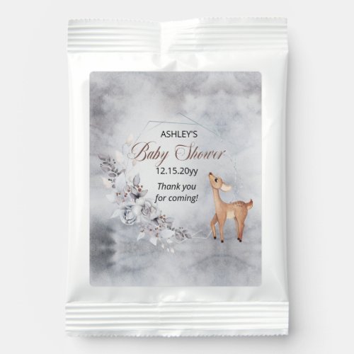 Deer Rustic Winter Floral Baby Shower Thank You Hot Chocolate Drink Mix