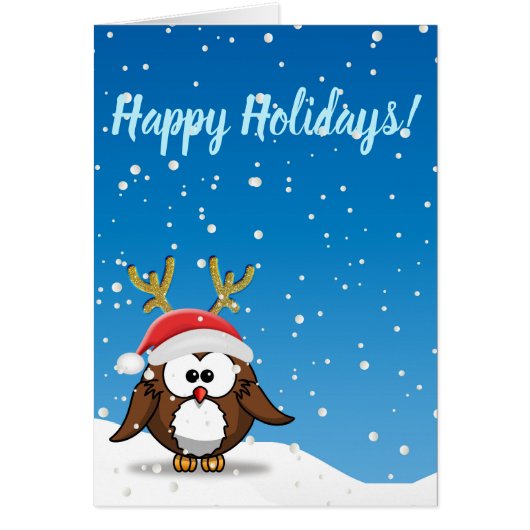 Deer Santa Owl Cards (Front)