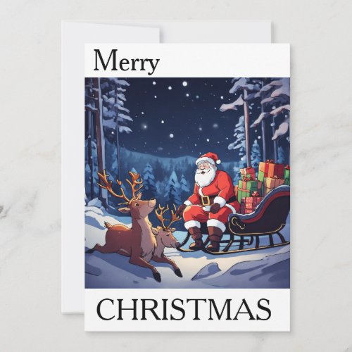 Deer Santas Snowy DelightChristmas card