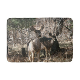 Deer saying hello bath mat