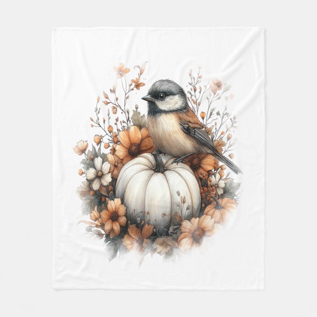Deer Shirt Country Pumpkin Fleece Blanket (Front)