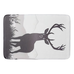 Deer silhouette bath mat