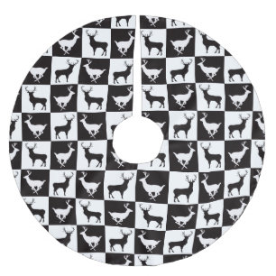 Deer Silhouette Christmas Tree Skirt