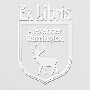 Deer Silhouette Crest Ex Libris Book Name Embosser