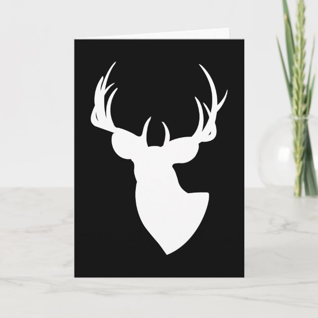 Deer Silhouette Happy Birthday Card (Front)