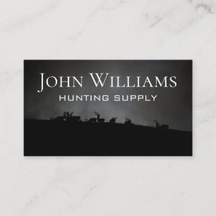 Deer Silhouette Hillside Night Business Card