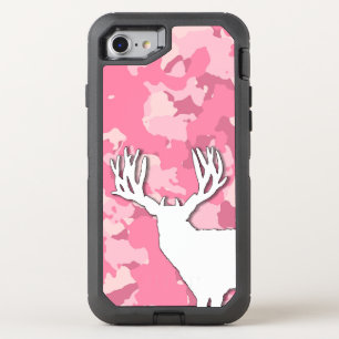 Deer Silhouette Pink Camo Hunting OtterBox Defender iPhone SE/8/7 Case