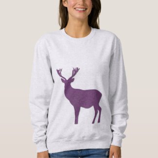Deer silhouette Purple stag Simple elegant
