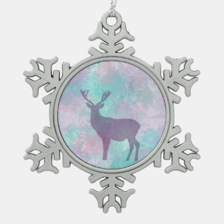 Deer silhouette Simple abstract Winter Cute Pastel