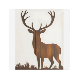 deer silhouette wood wall art