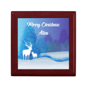 Deer Silhouette Wooden Keepsake Box