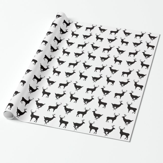 Deer Silhouette Wrapping Paper (Unrolled)