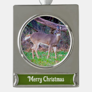 Deer Silver Plated Banner Ornament