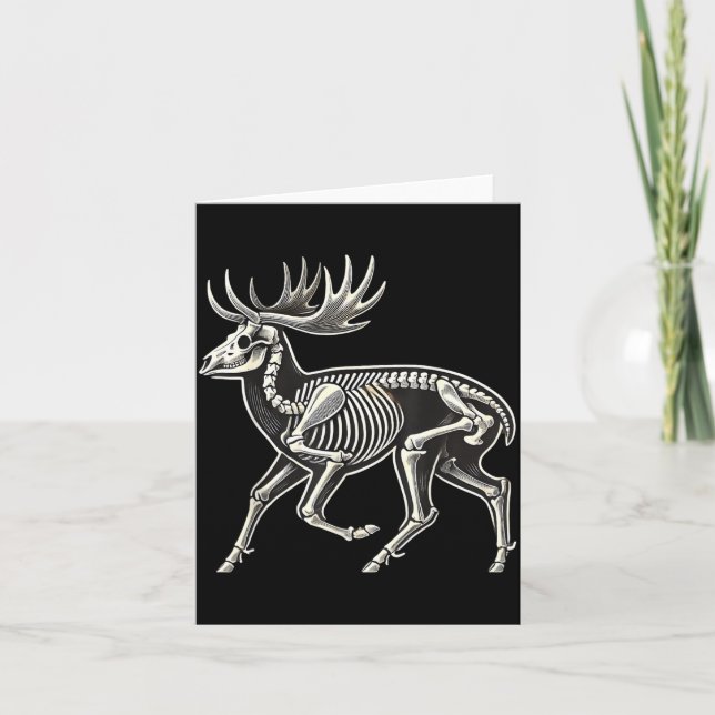 Deer Skeleton Halloween Card (Front)