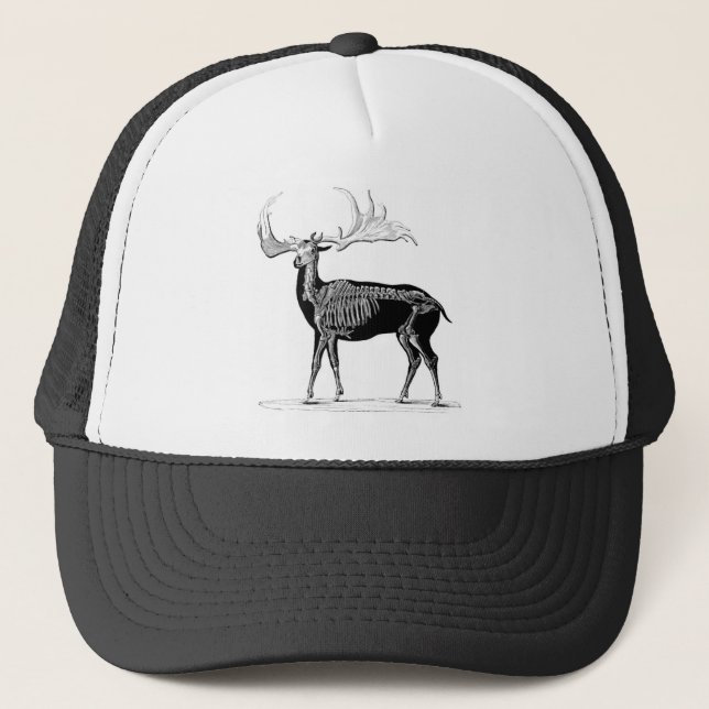 Deer skeleton trucker hat (Front)