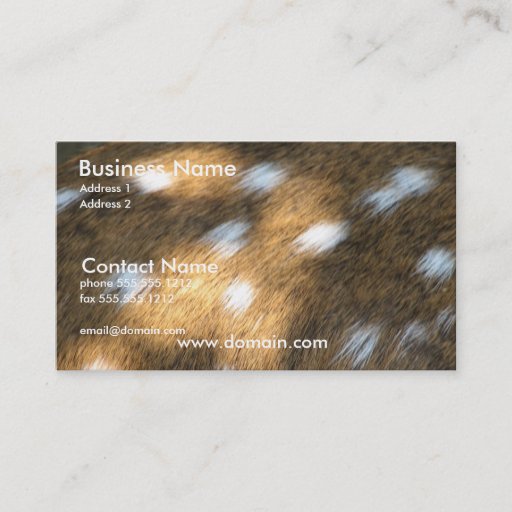 Customizable Deer Skin Print Business Card