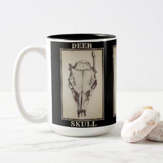 "Deer Skull" black and white tall mug