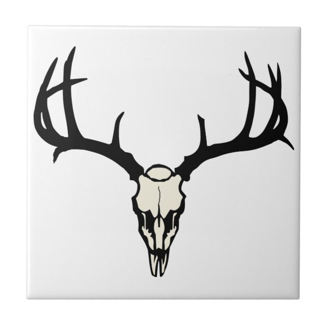 Deer Skull Ceramic Tile (Front)
