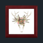 Deer Skull & Flowers Gift Box<br><div class="desc">Deer Skull & Flowers I by Naomi McCavitt. Features a deer skull with flowers and feathers placed on its head.</div>
