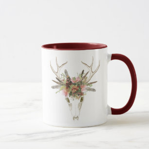 Deer Skull & Flowers Mug