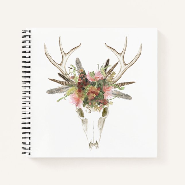 Deer Skull & Flowers Notebook (Front)
