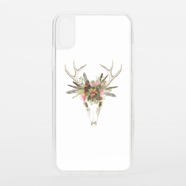 Deer Skull & Flowers Uncommon iPhone Case (Back)