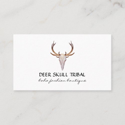 Deer Skull Horn Boho Tribal Business Card