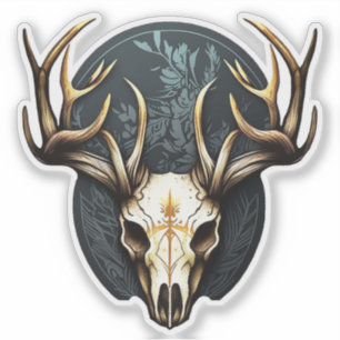 Deer Skull Large Antlers Hunting Sticker