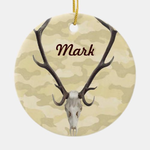 Deer Skull Name Ornament