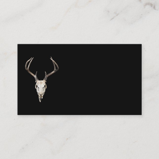 Deer Skull on Black | Outfitters | Taxidermist Bus Business Card (Front)