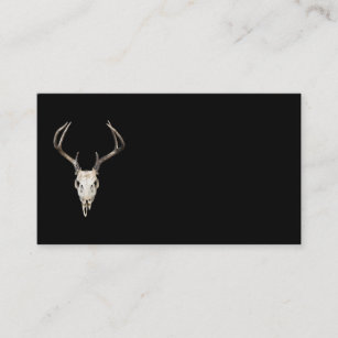 Deer Skull on Black   Outfitters   Taxidermist Business Card
