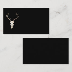 Deer Skull on Black Outfitters Taxidermist Business Card