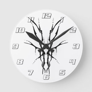 Deer Skull Tribal Design for deer Hunters black Round Clock